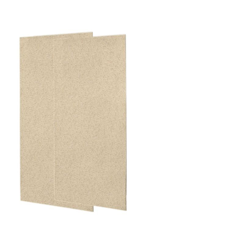 Solid Surface Two Panel Shower Wall, Bermuda Sand, 72" H x 36" W x 0.25" D