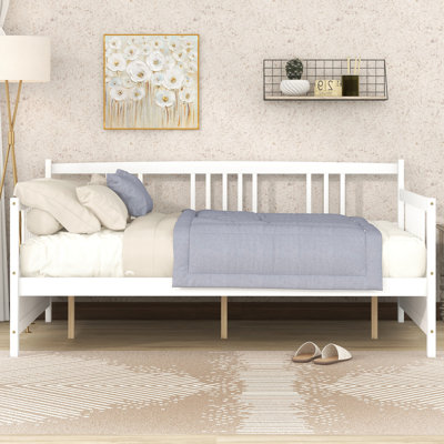 Full Size Daybed In White, With Strong Support Legs, Structure, For Bedroom & Living Room, Extra Storage Facility White Solid Build, Versatile For Area, Space