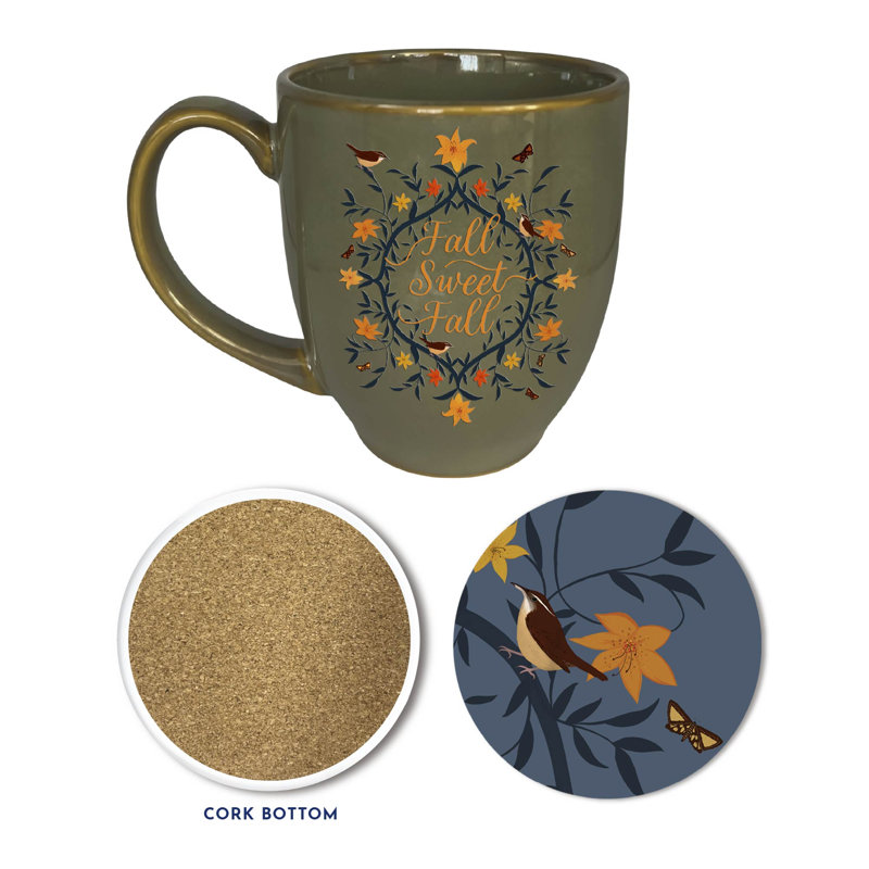Ensemble de grandes tasses et sous-verres 16 oz Fall Sweet Fall