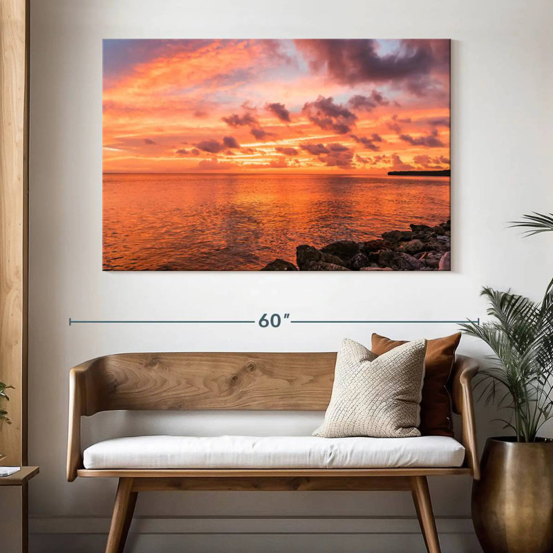 Gillard Curacao Sunset Seascape, H 34 po x l 51 po