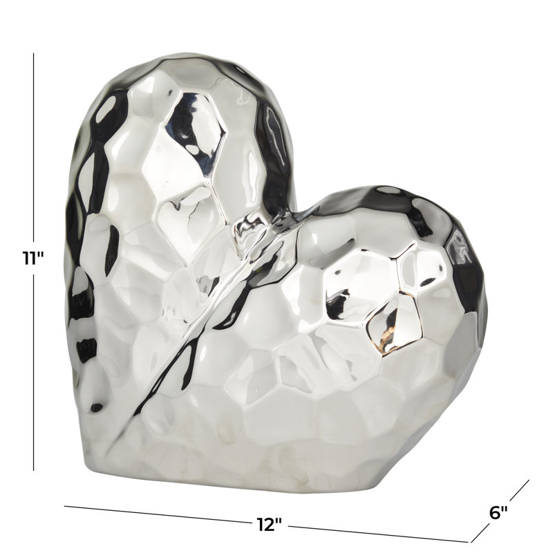 Almera Abstract Figurines & Sculptures, Silver, 11.35" H x 11.6" W x 6" D