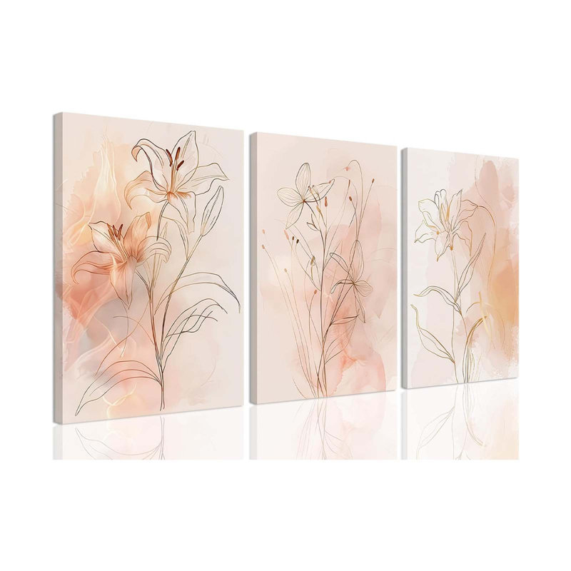 3 Piece Wrapped Canvas Print, 40 cm H x 30 cm W