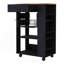 Chariot de cuisine Shelton, deux tablettes ouvertes, un tiroir, quatre roulettes