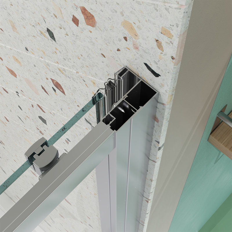 Porte de douche coulissante de 50 à 54 po x H 72 po avec porte en verre trempé de 1/4 po