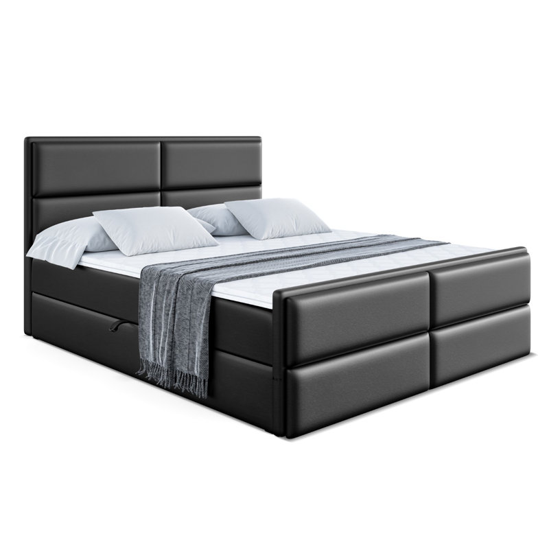 Bed, Black, 120cm W x 200cm D