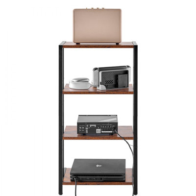 Meuble audio-vidéo en bois à 4 niveaux à hauteur réglable