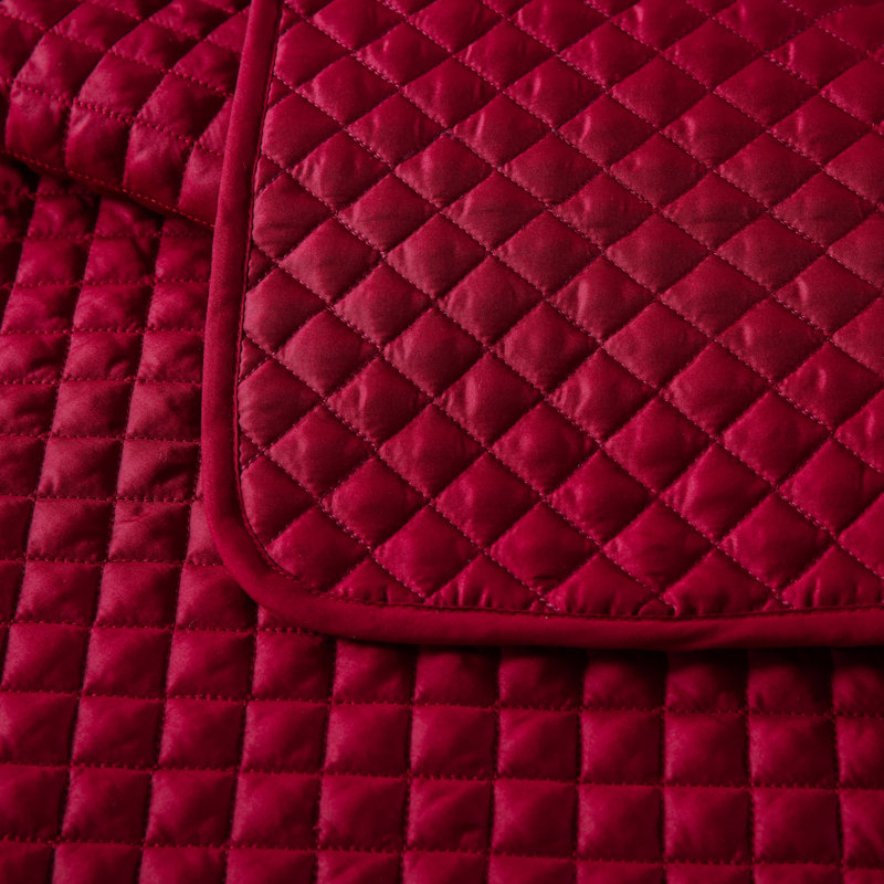  Courtepointe simple en microfibre traditionnelle, Rouge, Courtepointe double/grand