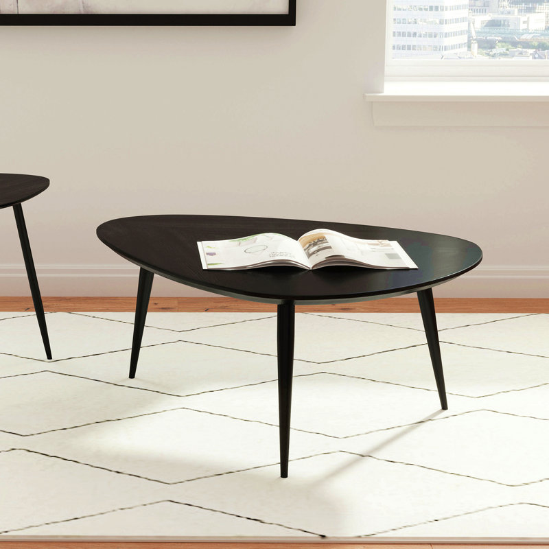Xander Black Triangular Solid Wood Coffee Table