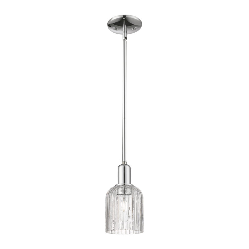 Downtown Urban - Voile de mariée - Mini-luminaire suspendu 1 tige, H 9,63 po x l 5 po x P 5 po, Clair, Chrome poli