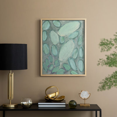 Blue Orbs II, reproduction encadrée - bois massif