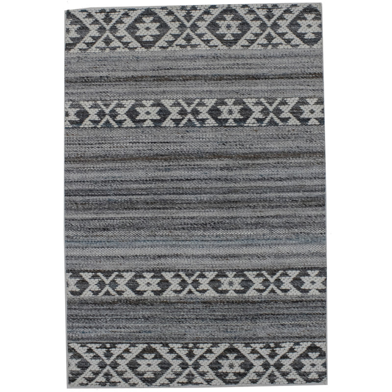 Tapis géométrique en laine touffeté à la main Deauville