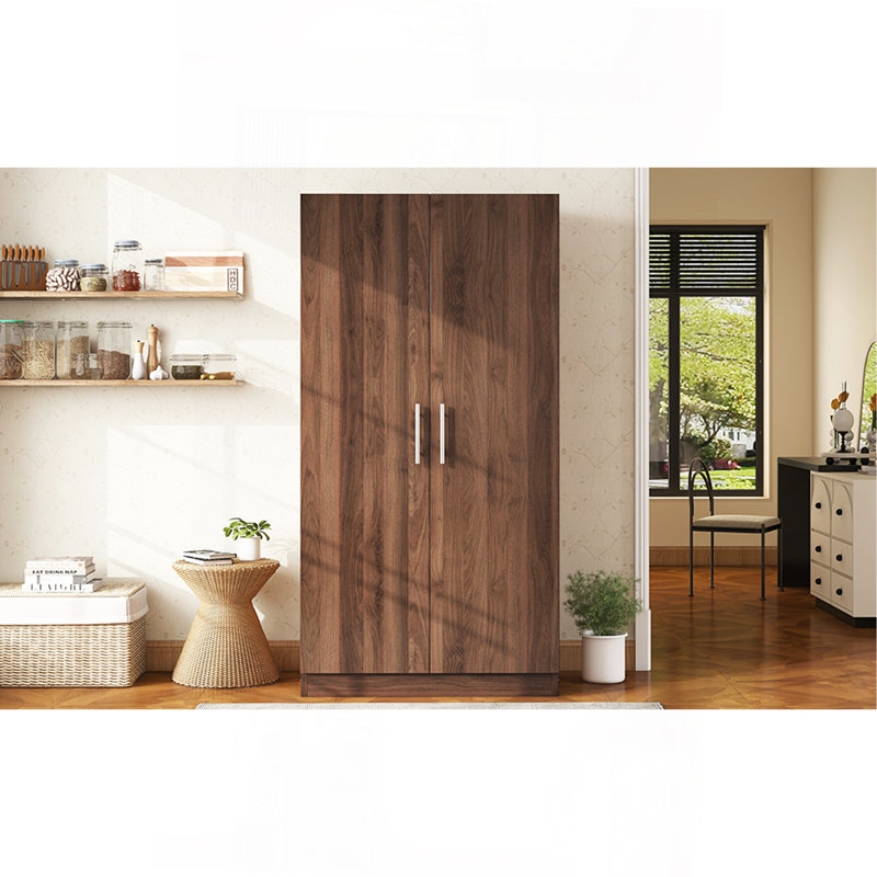 Armoire polyvalente en bois avec plusieurs options de rangement, un ajout élégant et pratique à toute chambre à coucher.