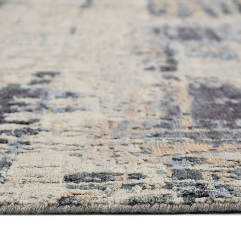 Serena Nania Abstract Hand-Knotted Wool and Silk Rug 2' x 3'