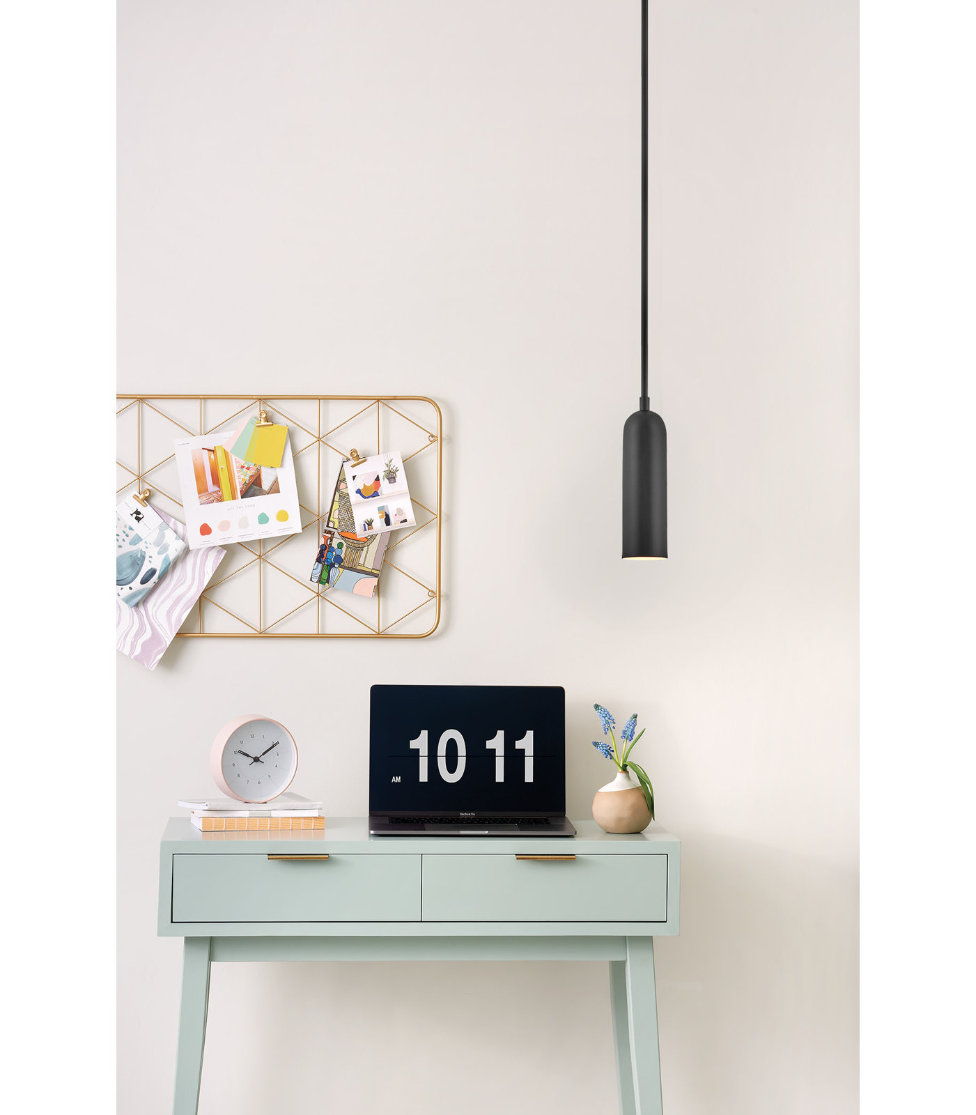 Arla Single Light Metal Dimmable LED Pendant, Black
