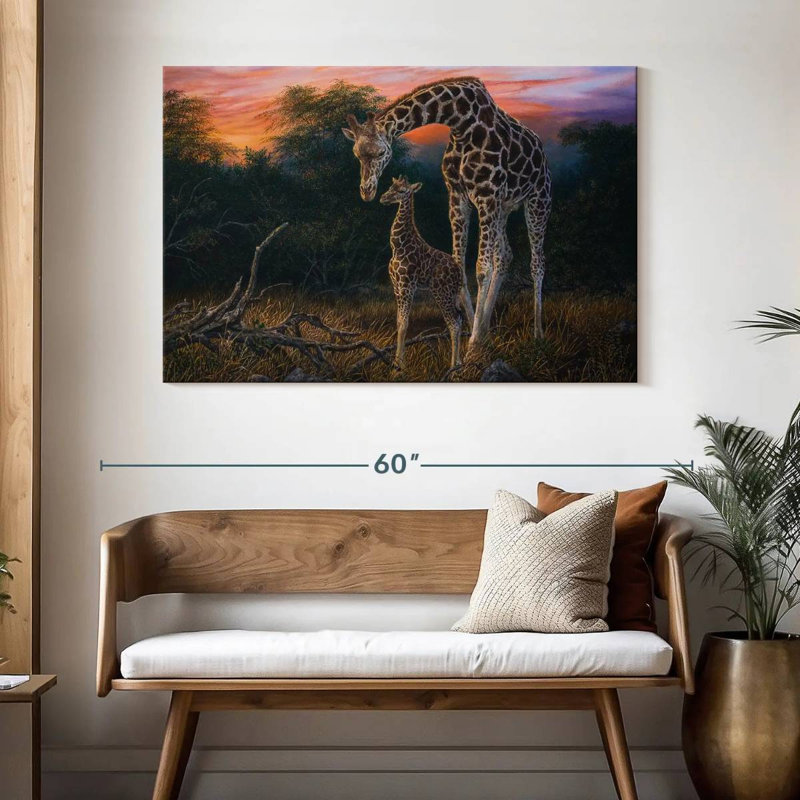 Girafe «A Mothers Love», H 32 po x l 48 po