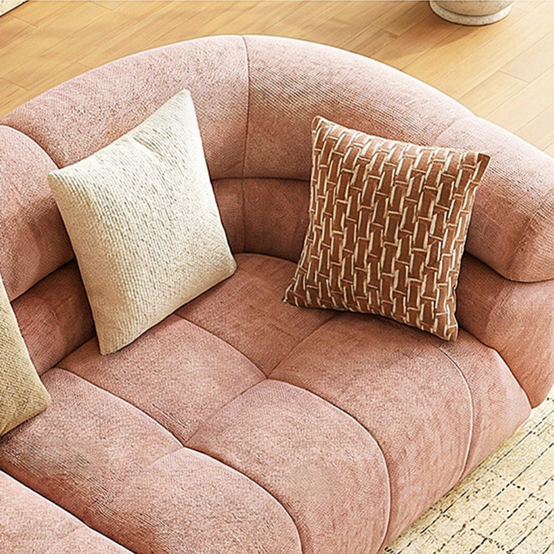 Modern and Simple Pink Chenille Sofa