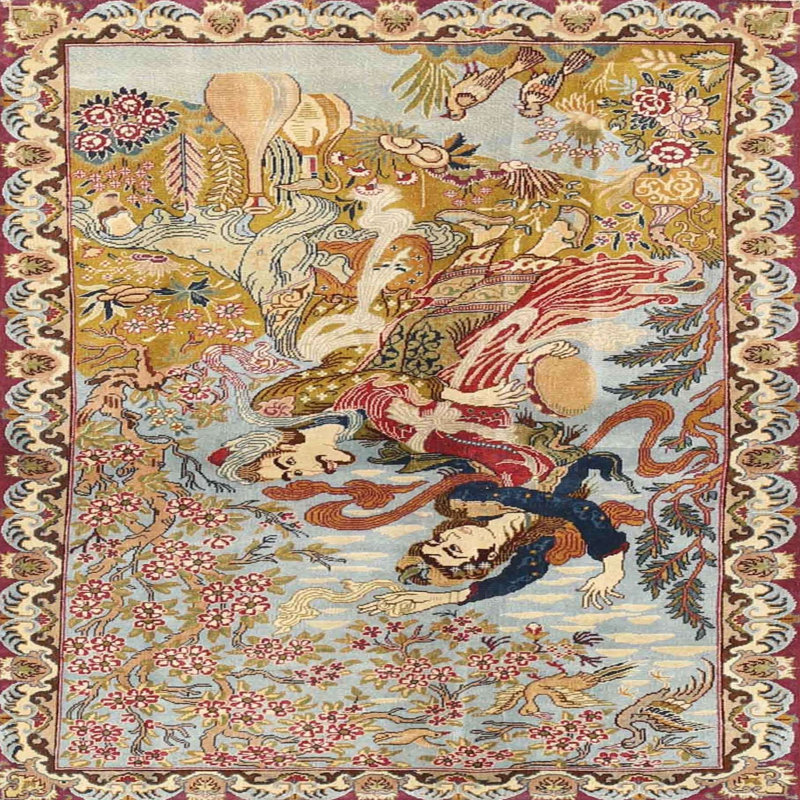 Chlorene Oriental Indoor Rug, Square 4'