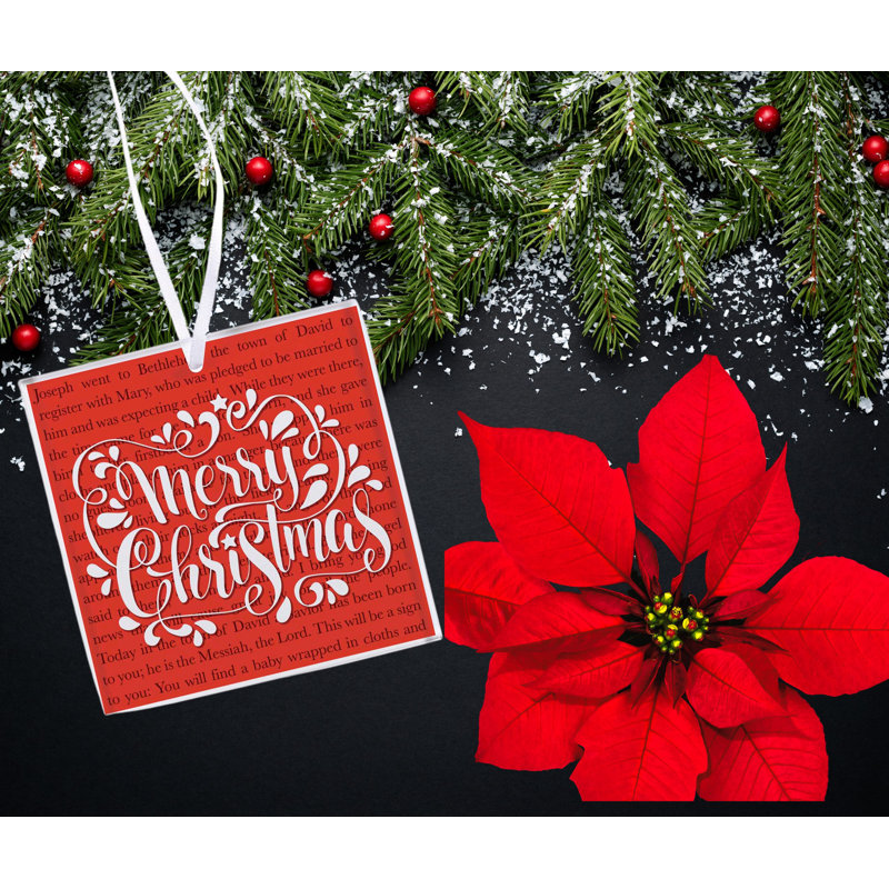 Ornement en verre fantaisiste Merry Christmas