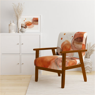 Chaise abstraite rembourrée - Fauteuil Boho Terracotta Pulse III