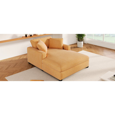Oversized Chaise Lounge 53.5''X70.9'' - Frame, Solid Wood Legs, Soft Fabric, Classic Beauty, Relax And Enjoy Chair Plywood Cozy Birch Grace, De-Stress Here