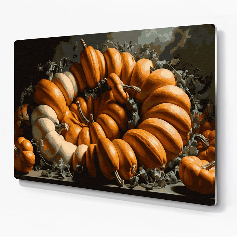 Art mural en métal légumes et courge musquée noire