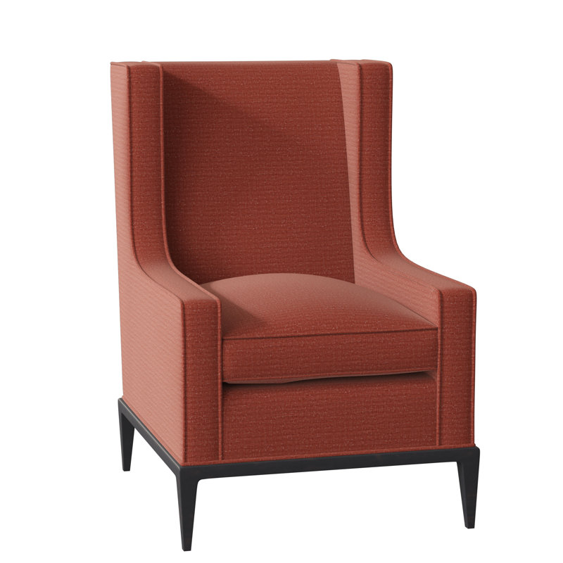 Claxton Wingback Chair, Filigree Ivory, Espresso