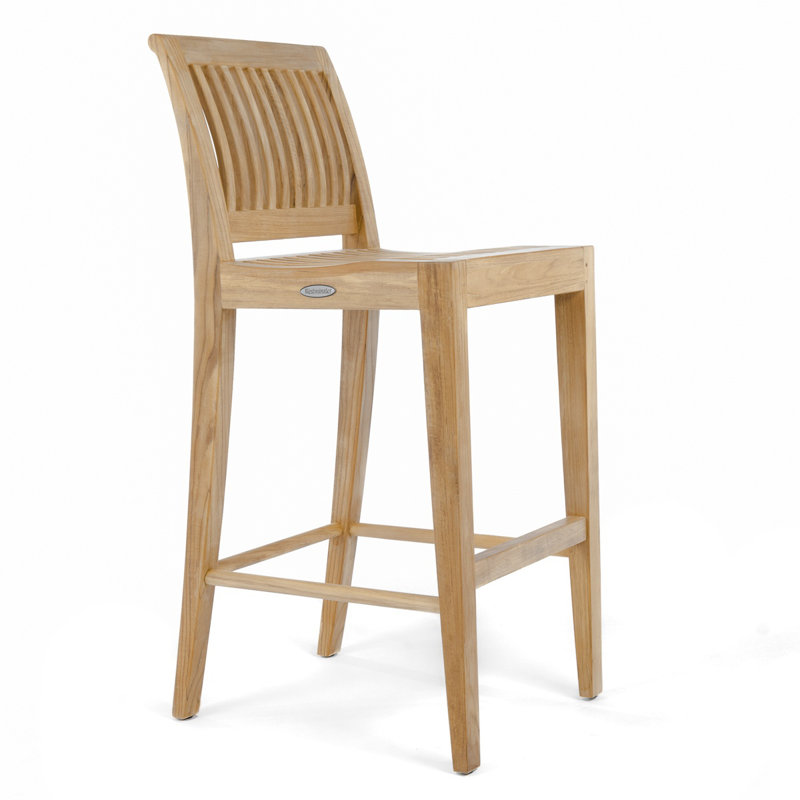 Teak Outdoor 29.13'' Bar Stool