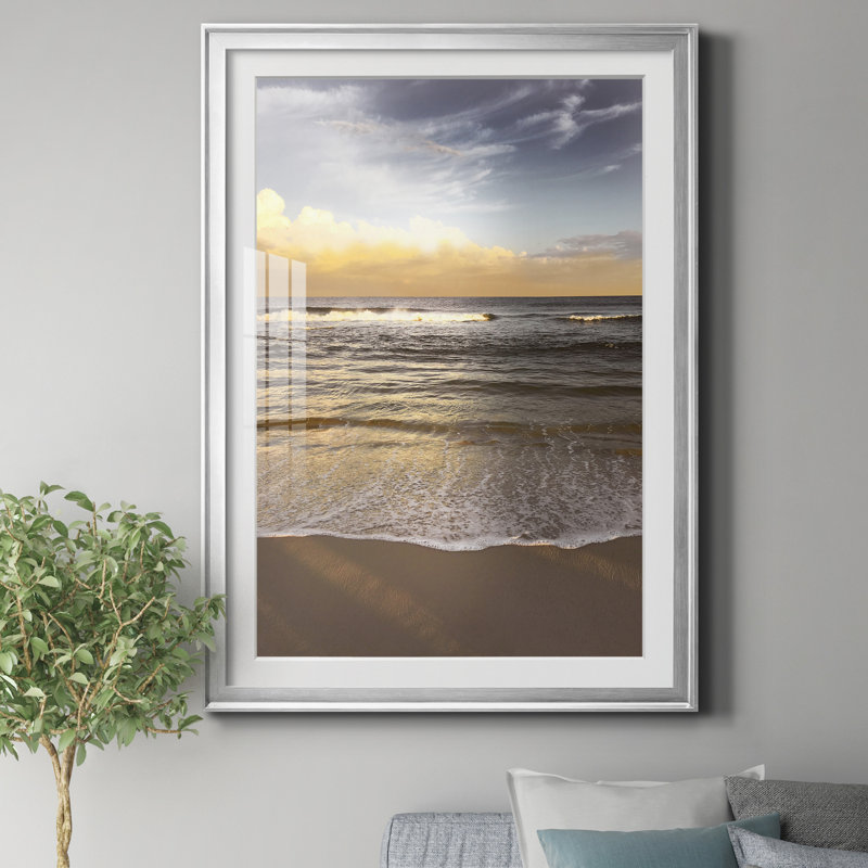 Evening Waves - Reproduction de photo sur papier encadrée, Argent, H 30,5 po x l 42,5 po x P 1,5 po