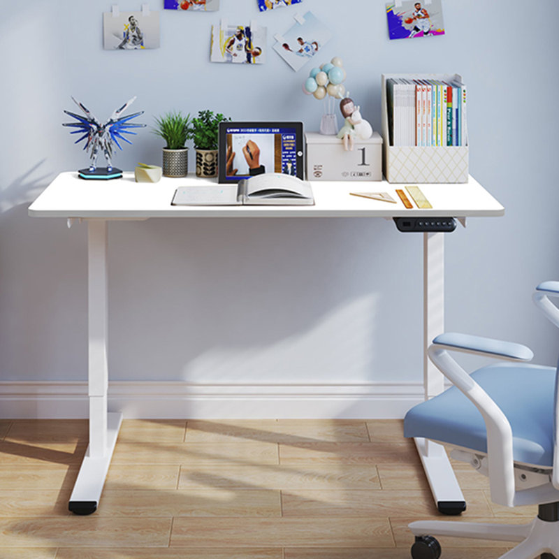 Bureau debout électrique à hauteur ajustable, Blanc / blanc, H 35,43 po x l 47,24 po x P 23,62 po