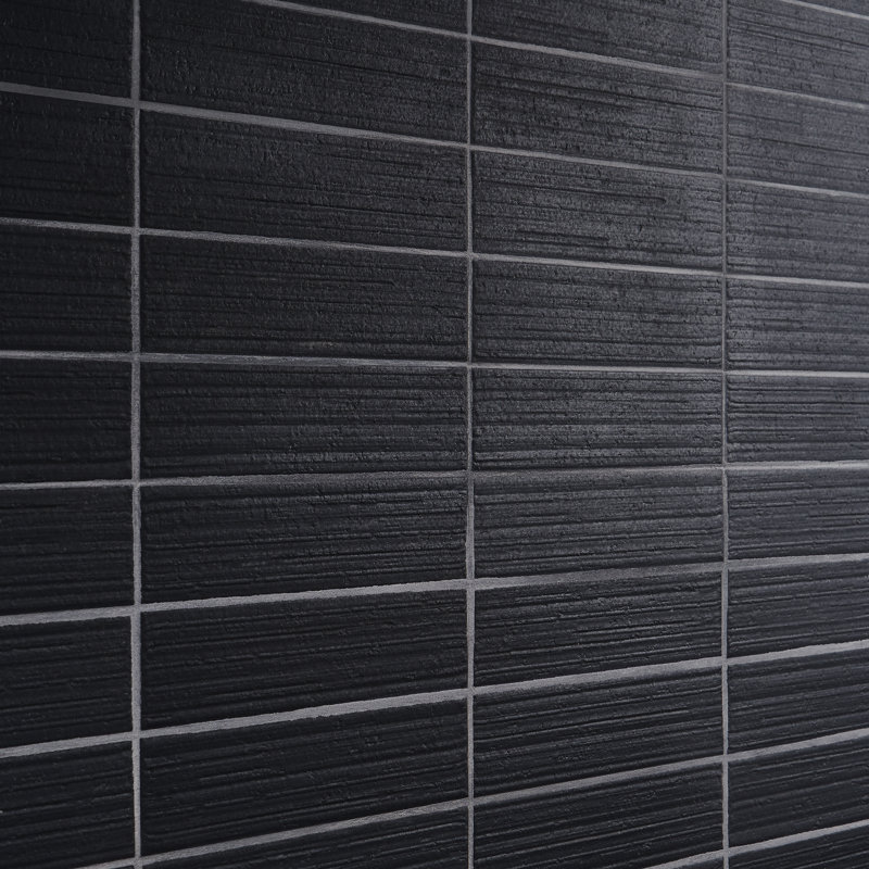 Barlow 3" x 10" Ceramic Subway Tile Wall Tile, Charcoal Black