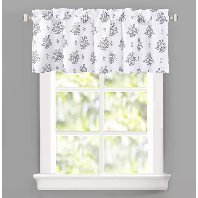 Cantonnière florale sur mesure 52 po, Gris