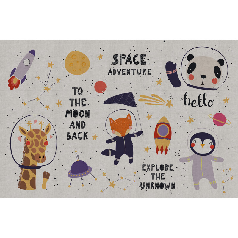 Ragnfrith Vinyl Machine Printed Area Rug, Rectangle 4'4.4" x 6'6.7"