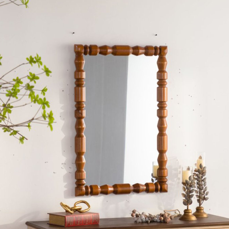 Miroir mural rétro en bois sculpté