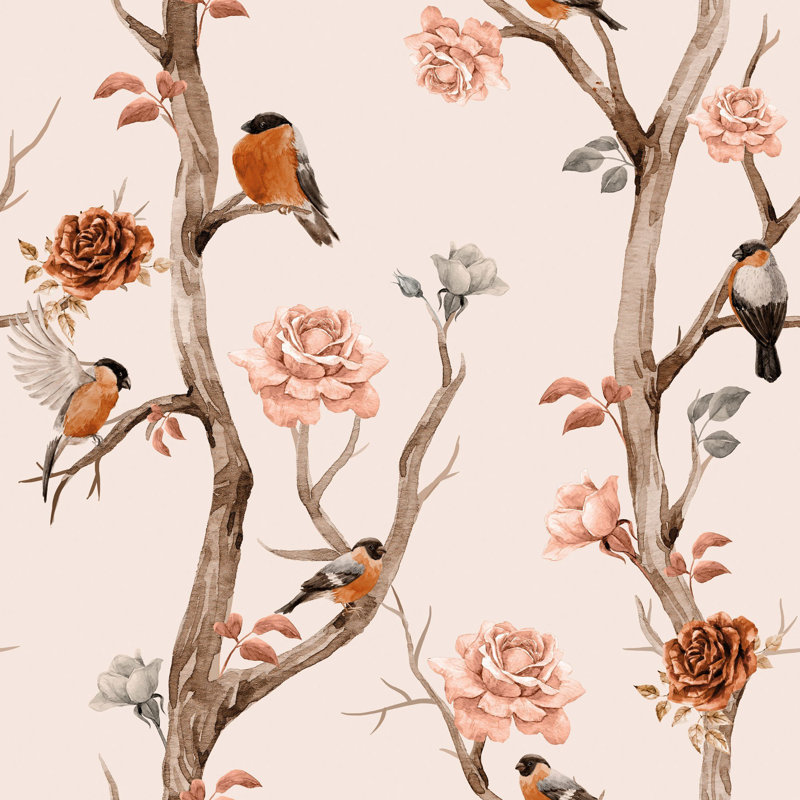 Panneau de papier peint adhésif amovible Rose