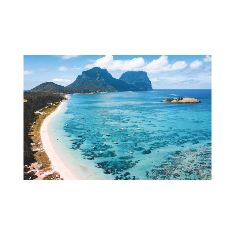 Island Lagoon With Beach by James Vodicka - Wrapped Canvas Gallery-Wrapped Canvas Giclée, 20.32cm H x 30.48cm W