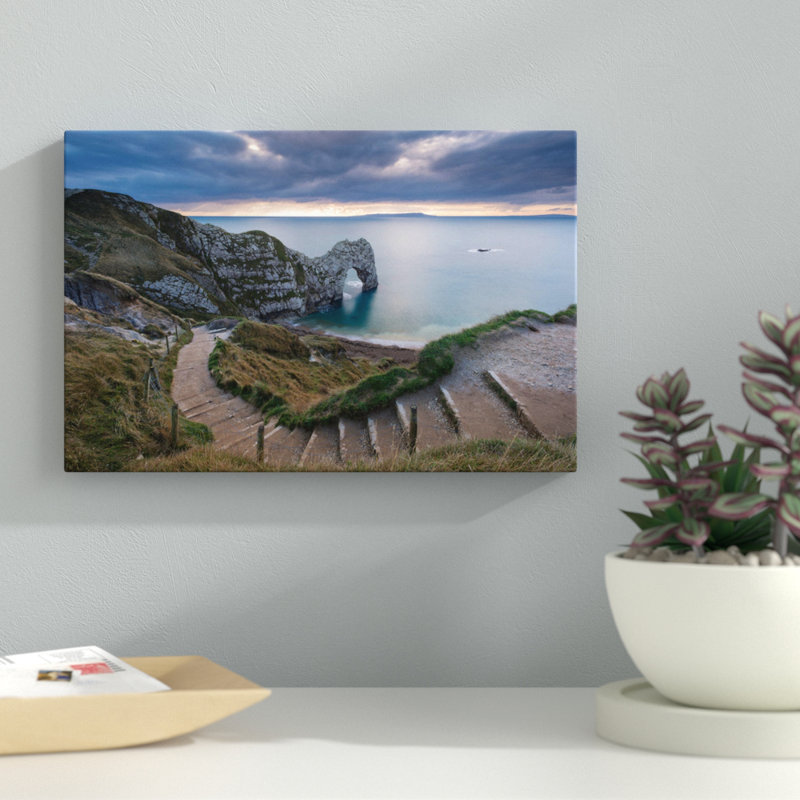 Durdle Door by Adam Burton - Gallery-Wrapped Canvas Giclée, 18" H x 26" W x 1.5" D, Black Framed Canvas, No Mat