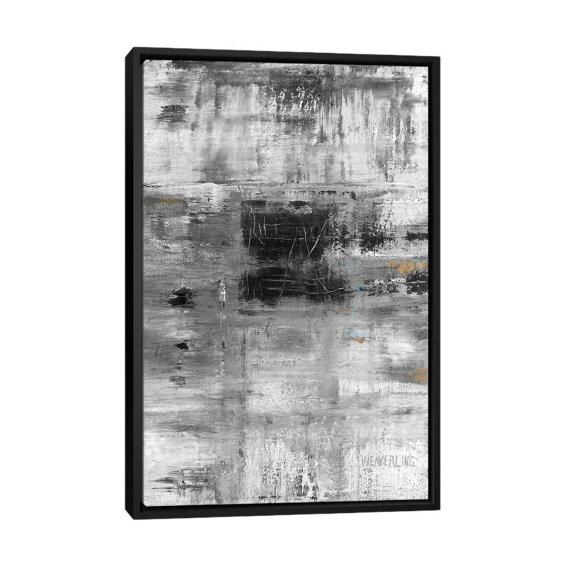 Ciel, H 40 po x l 26 po, Noir / Blanc / Doré, Toile à cadre flottant noir