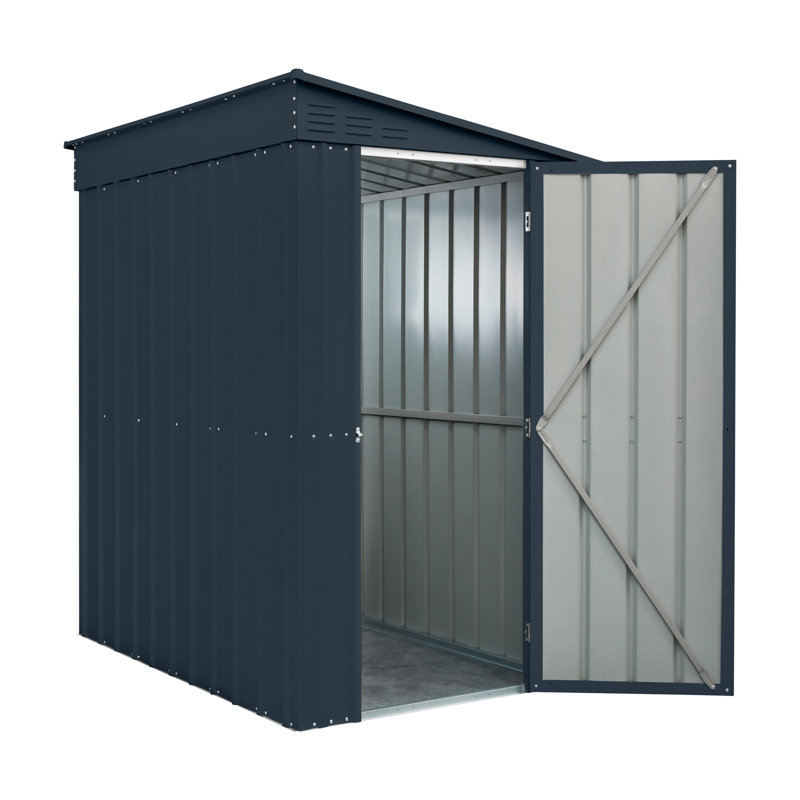 Globel 4 X 6 Lean-To Green Metal Shed, Grey