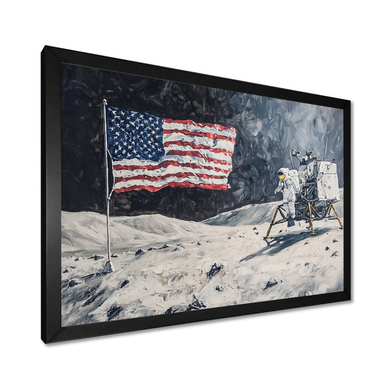 Laerte abstraite Apollo 13 Mission Moon Conquest II - lune, art mural, Reproduction encadrée d'une seule photo