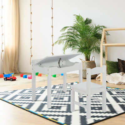23 In. Wood Kids Activity Table Set With Flip Top And Storage Space by Ebern Designs