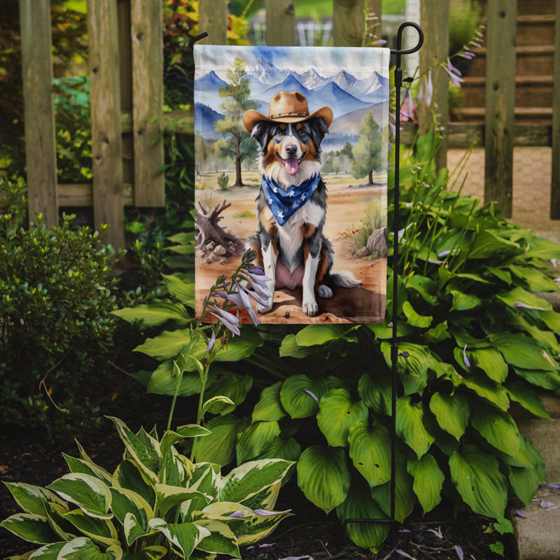Drapeau Cowboy Welcome Garden, Berger australien bleu