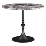 Bordeaux 36" Bistro Table in Retro Impulse Marble and Antique Gold Base