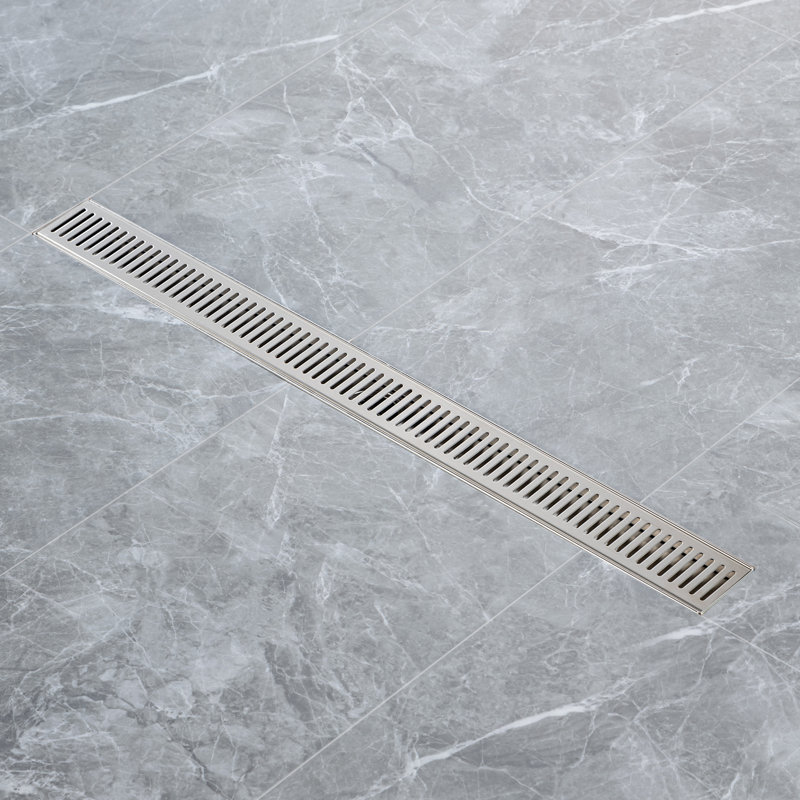 Drain d'évier de cuisine l 28 po, Nickel brossé