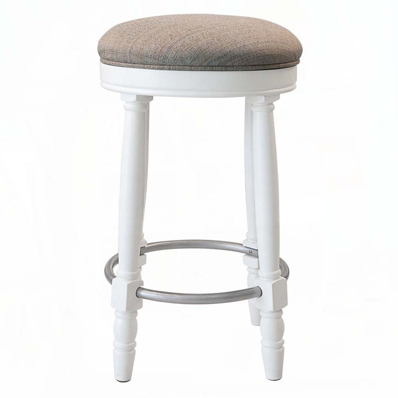 Tabouret de bar pivotant à 360 °, Brun, Blanc