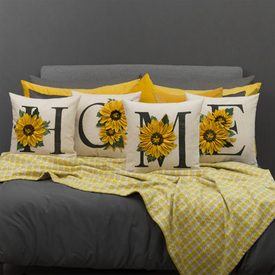 Taie d'oreiller décorative fleur 18 x 18 po