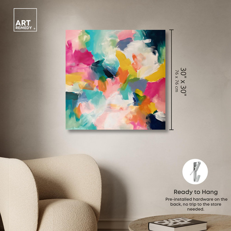 «Glazed Melody II», reproduction d'art moderne sur toile par Art Remedy, Toile tendue, H 30 po x l 30 po x P 1,5 po