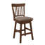 Ensemble de 2 chaises pivotantes classiques en bois avec siège rembourré pour la salle à manger et la cuisine