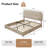 Modern Boucle Upholstered Curved Bed with 2-Piece Farmhouse Nightstand Set-3-Piece Bedroom Suite-420776366-420776362