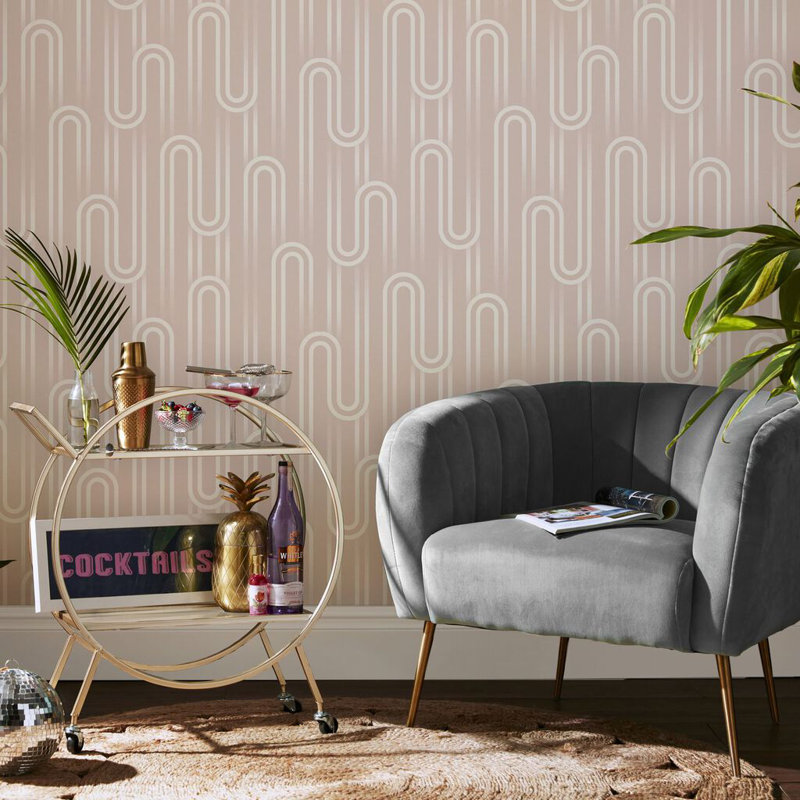 Envy Ups n Downs Geometric Wallpaper, Pink