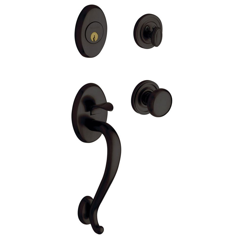 Logan Handleset with Single Cylinder Deadbolt and Door Lever and Rosette, Yes, Keyed Different, Oil Rubbed Bronze